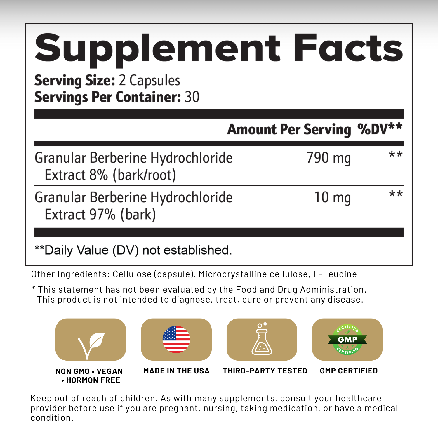 Berberine Hcl Optimized Tolerability®